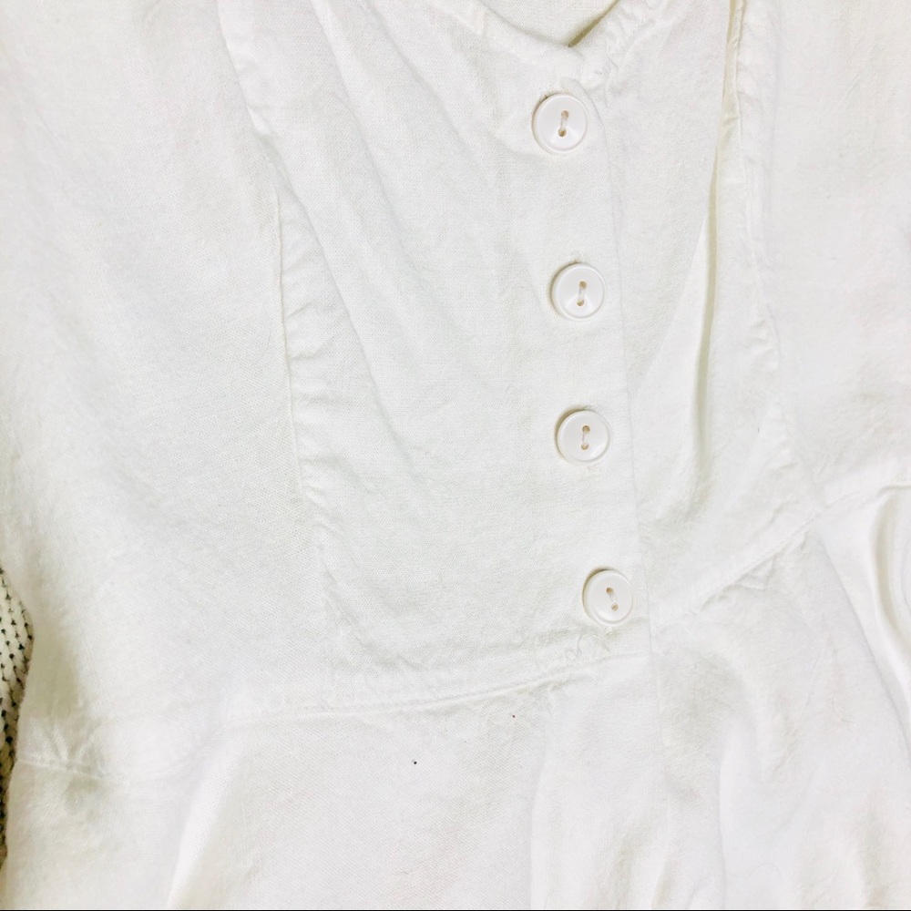 🆕 Urban Outfitters White Tie Half Sleeve Blouse - Picture 3 of 7